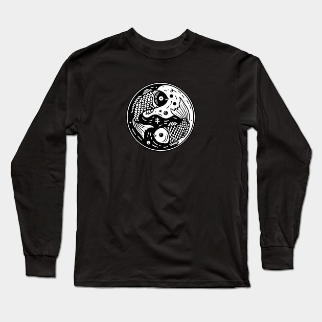 Ying yang two fishes tattoo Long Sleeve T-Shirt by AnnArtshock